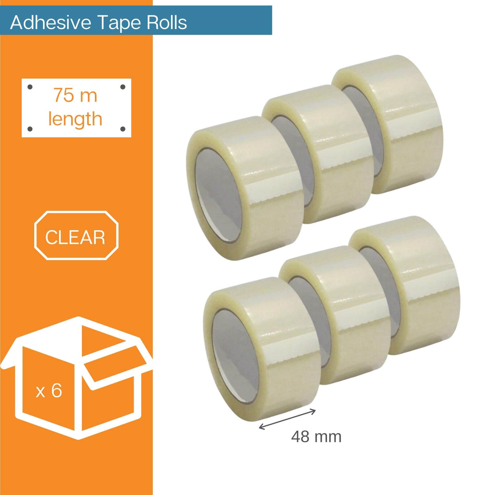 6 Adhesive Tape Rolls - Protection Experts Australia