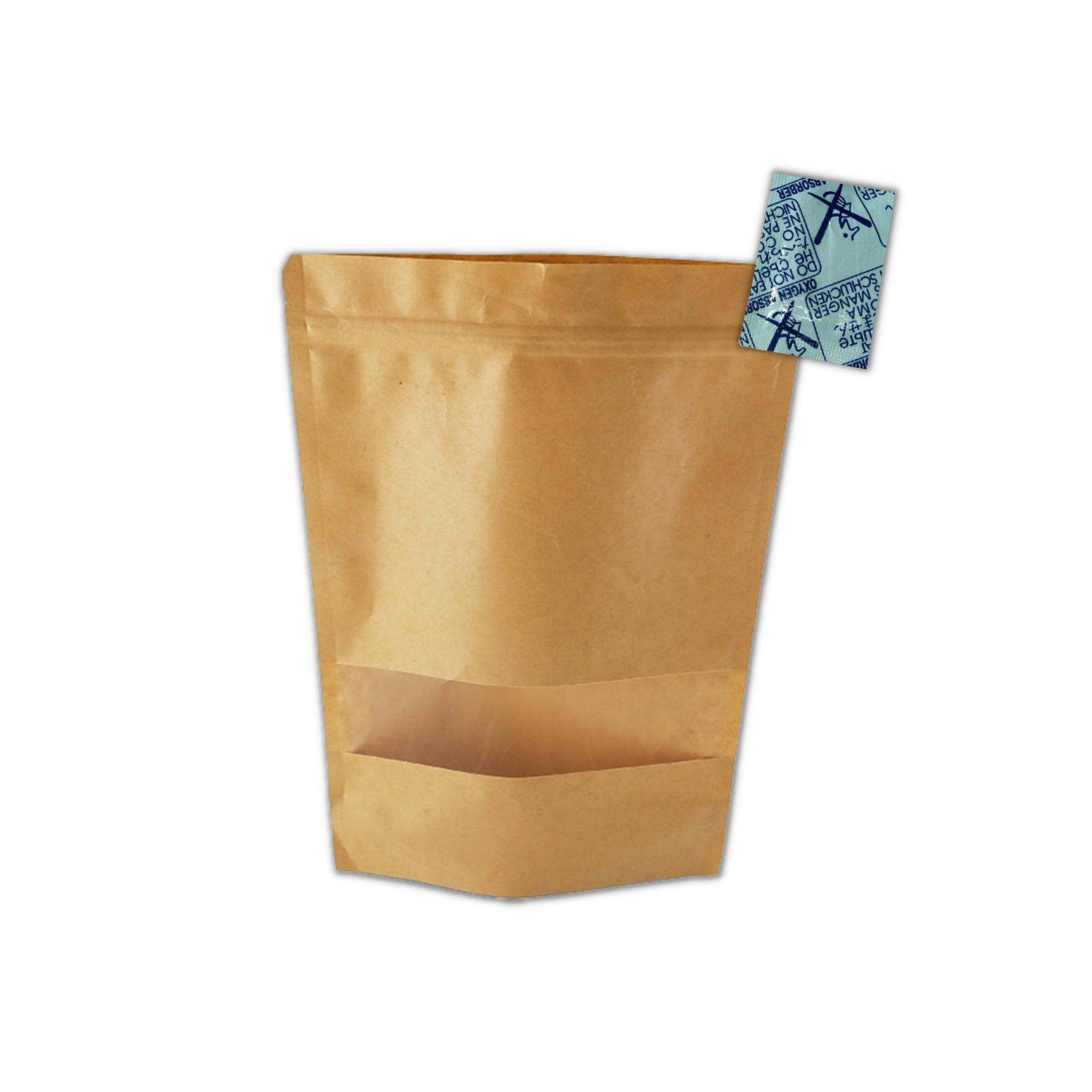 Oxygen Absorbers are used in food preservation, another term for Oxygen Absorbers is Oxygen scavengers. Oxygen Absorbers remove, trap and capture oxygen this extends the shelf life of food and maintains the original taste, colour and odour of food.Kraft Pouches seal food product while also displaying your product with see-through window. Convenience with Kraft Pouch and Oxygen Absorber bundle.