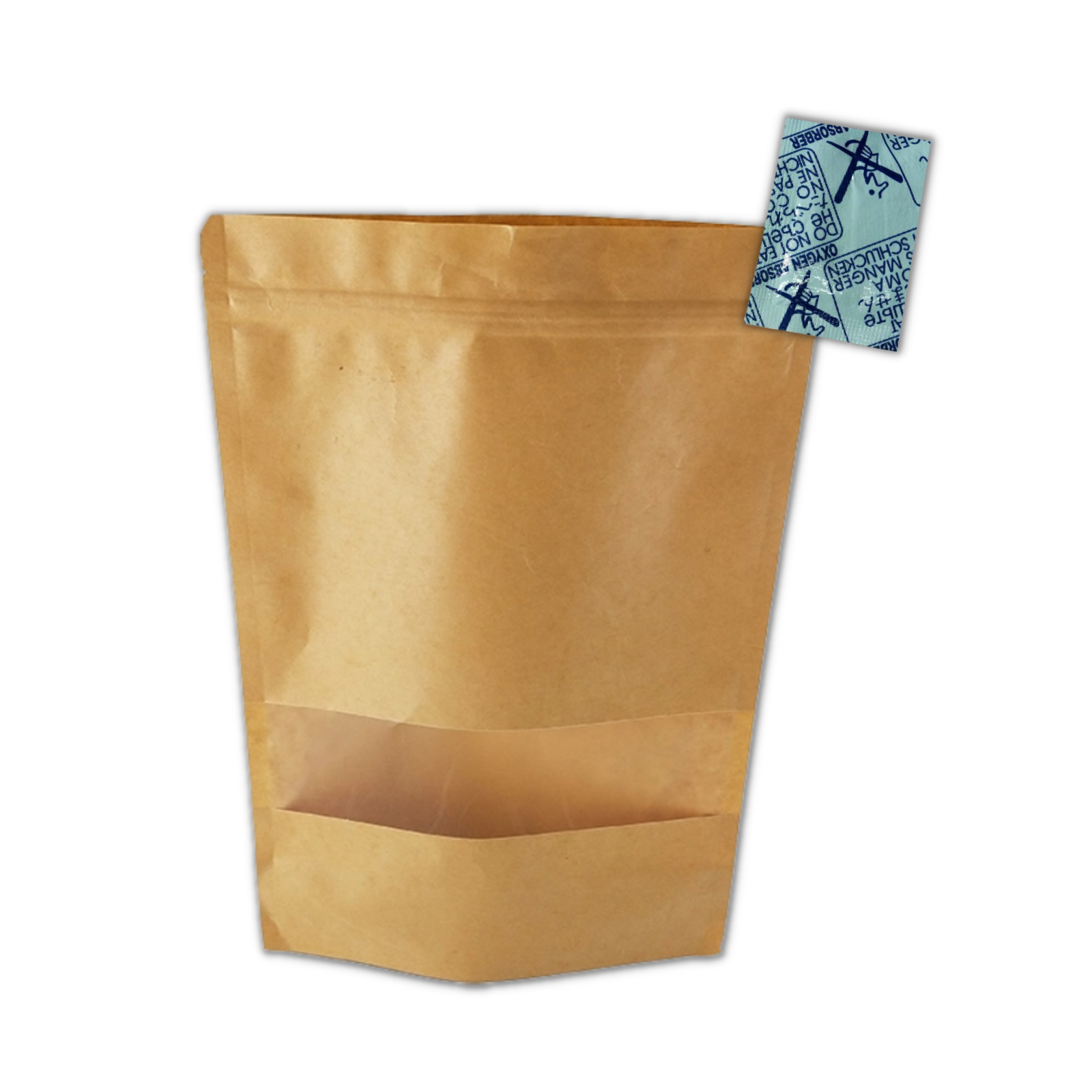 Oxygen Absorbers are used in food preservation, another term for Oxygen Absorbers is Oxygen scavengers. Oxygen Absorbers remove, trap and capture oxygen this extends the shelf life of food and maintains the original taste, colour and odour of food. Kraft Pouches seal food product while also displaying your product with see-through window. Convenience with Kraft Pouch and Oxygen Absorber bundle.