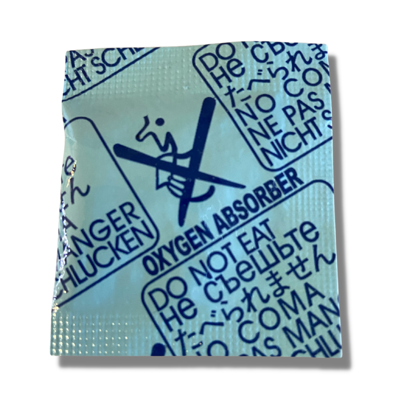 The 200cc Oxygen Absorbers are used in food preservation, another term for Oxygen Absorbers is Oxygen scavengers. Oxygen Absorbers remove, trap and capture oxygen this extends the shelf life of food and maintains the original taste, colour and odour of food.