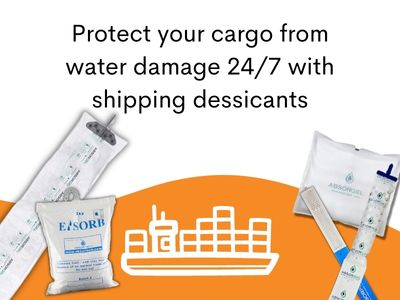 Protect your cargo from water damage 24/7 with Pro-Ex shipping desiccants.