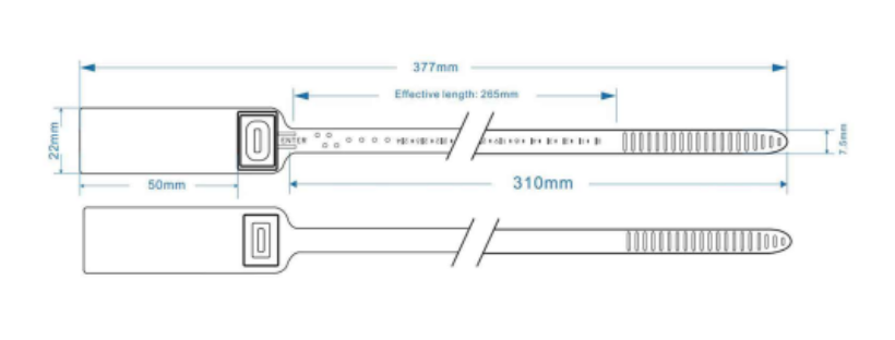Diagram of the Heavy Duty 320 with 265mm locking length.