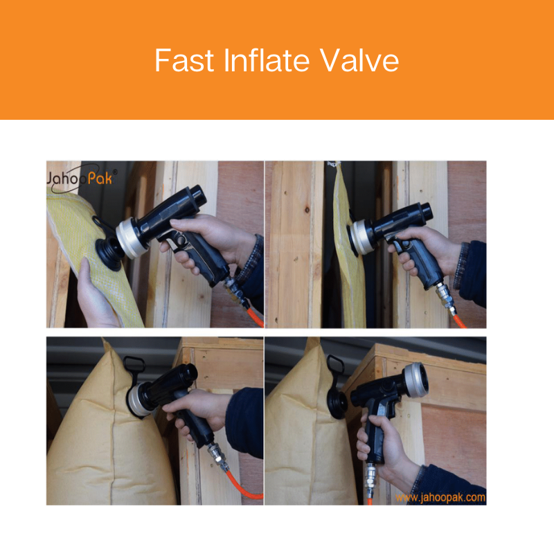 Dunnage Bags have a fast inflate valve