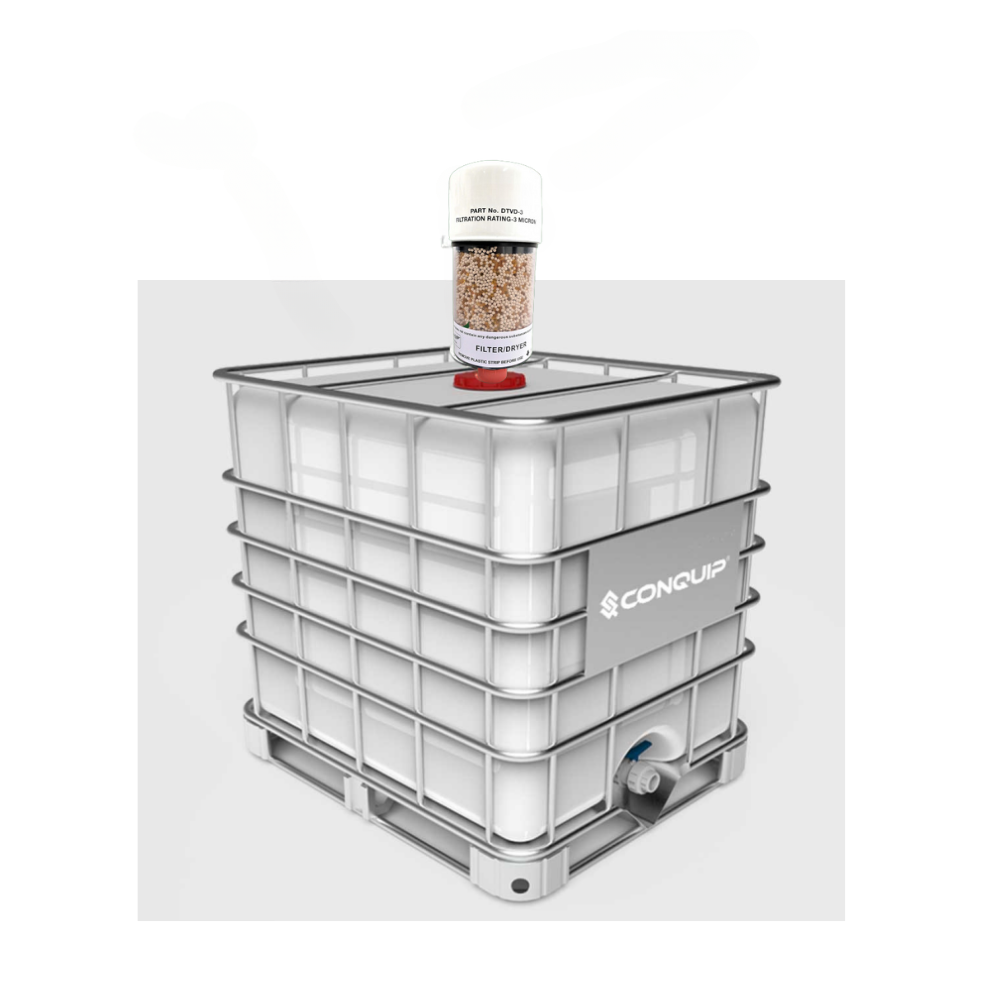 Valved Reservoir Breather protects fluids, semi-solids and powders from moisture.